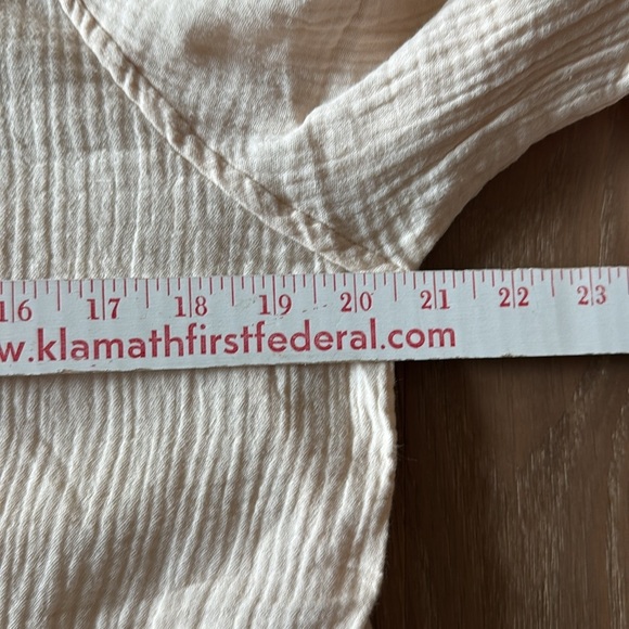 NWT Paintcolors Cotton Gauze Button Down Tunic blouse Shirt Womens M longline - Picture 10 of 10